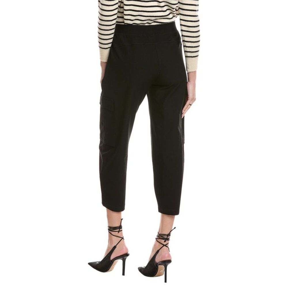 Eileen Fisher Womens  Petite Stretch Crepe Cargo Pant, Black - Picture 2 of 3